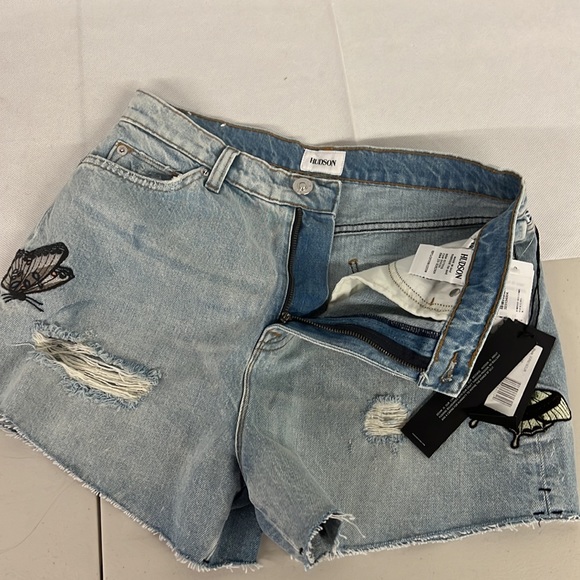 Hudson Denim Sade Embroidered Shorts Size 25 Butterfly Distressed Cut Off 29 8 - Picture 3 of 7